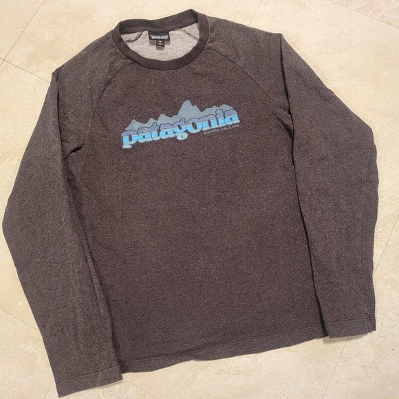 Patagonia Men's XS Nightfall Fitz Roy Grey Lightweight Crew Neck Sweatshirt - Picture 1 of 16